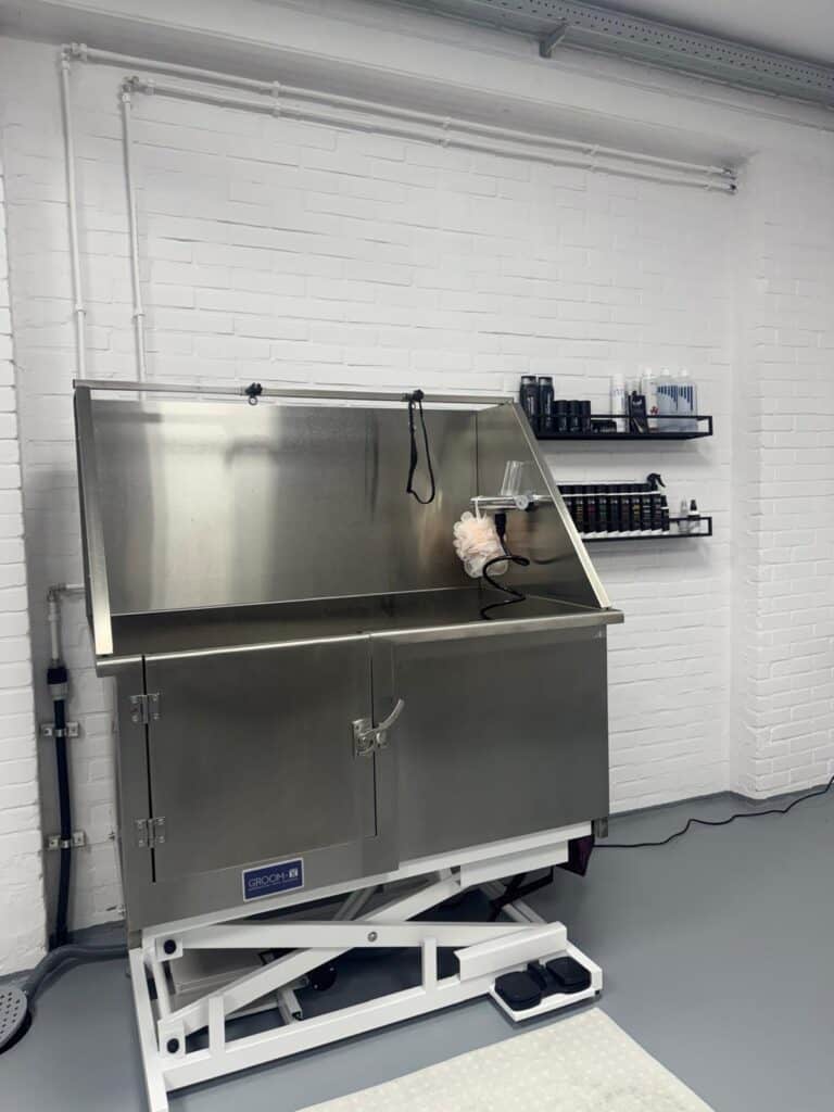 Hondenbad bij hondentrimsalon hilversum van Snuit tot Kwispel.
